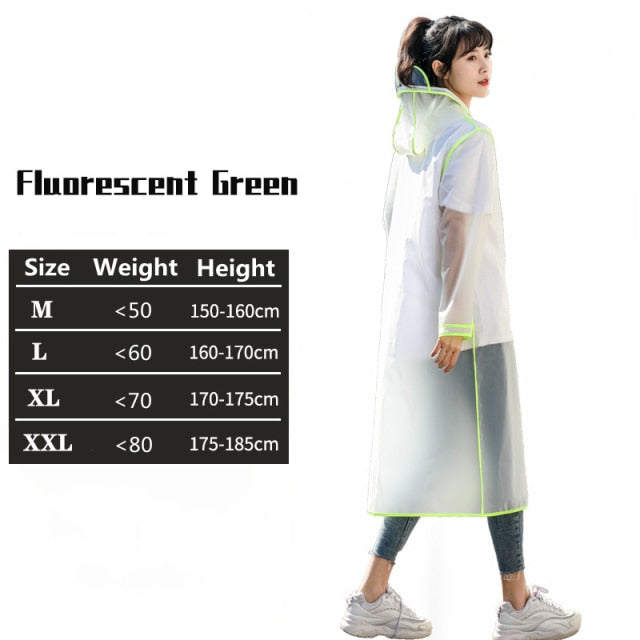 Man Raincoat Transparent Waterproof Ladies Rain Coat Women Windproof Single-person Rainwear Impermeable Environmental Travel