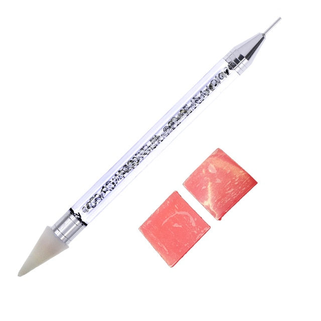 1set/lot quality Crystal Pen picking up Rhinestones Gems Sticky Wax Pencil DIY Tools for Nail art Cloth Diamond Picker Painting