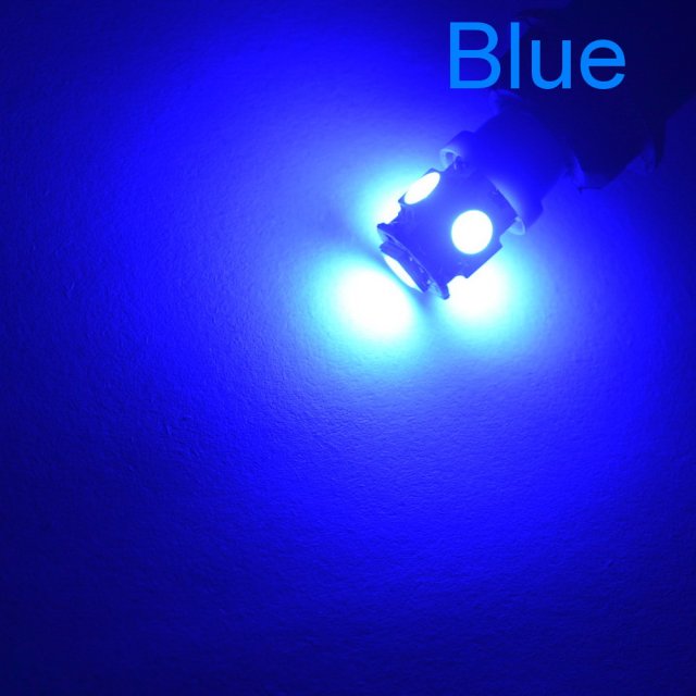 10 Uds T10 W5W 5050 5SMD lámpara de techo de lectura LED de coche 168 194 192 DC 12V bombillas para matrícula luz marcadora cuña luces blanco azul