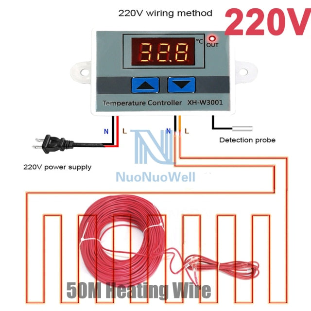 12V/24V/220V Micro Computer Digital Temperature Controller LED Display Greenhouse Heating Thermostat Incubator Aquarium Use