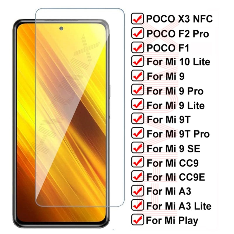 Vidrio Protector 11D para Xiaomi Poco X3 NFC F1 F2 Pro Protector de pantalla templado para Mi 10 Lite Mi9 9 SE 9T CC9 CC9E A3 Lite Film