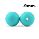 LOFCA 9mm 100 Uds cuentas de dentición de silicona mordedor collar de lactancia para bebé Clip para chupete cuidado bucal libre de BPA grado alimenticio colorido