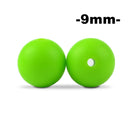 LOFCA 9mm 100 Uds cuentas de dentición de silicona mordedor collar de lactancia para bebé Clip para chupete cuidado bucal libre de BPA grado alimenticio colorido