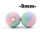 LOFCA 9mm 100 Uds cuentas de dentición de silicona mordedor collar de lactancia para bebé Clip para chupete cuidado bucal libre de BPA grado alimenticio colorido