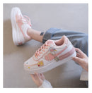 2021 Spring Korean xue sheng ban xie wang Red Little Daisy Sports Shoes White Shoes Woman Shoes Sneakers