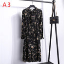 2021 Winterkleid Frauen Langarm Vintage Kleid Chiffon Hemd Vestidos Für Damen Casual Floral Midi Herbst Kleider Polka Dot