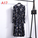 2021 Winterkleid Frauen Langarm Vintage Kleid Chiffon Hemd Vestidos Für Damen Casual Floral Midi Herbst Kleider Polka Dot
