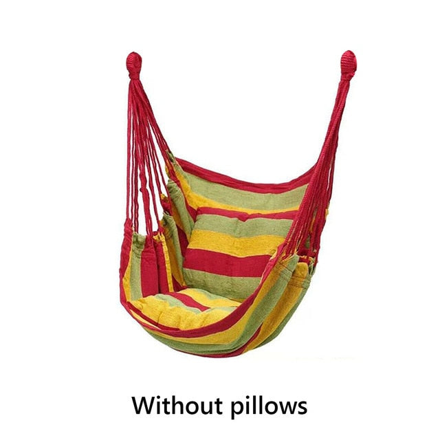 Hammock Portable Beach Chair Hanging Rope Chair Swing Chair Seat for Adults Kids Garden Hammock with Support Indoor Outdoor