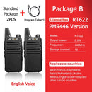 RETEVIS RT622 Mini Walkie Talkie PMR 446 PTT Tragbares Walkie-Talkie 2 Stück Funkgerät Tragbares Funkgerät für das Jagdhotel RT22
