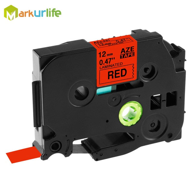 Markurlife 1PC 231 Label Tape Compatible for Printer Tape 231 131 631 12mm Black on White Laminated Ribbons Label Printer Maker