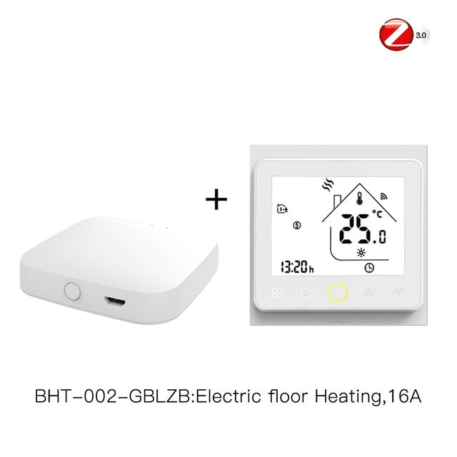 Zigbee Thermostat Temperature Controller 2MQTT Setup for Water/Electric floor Heating Water/Gas Boiler with Alexa Google Home