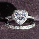 925 Sterling Silber Luxus mutige große Eheringe Set für Braut Frauen Verlobung afrikanischen Finger Weihnachtsgeschenk Schmuck R4428