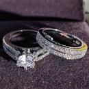 925 Sterling Silber Luxus mutige große Eheringe Set für Braut Frauen Verlobung afrikanischen Finger Weihnachtsgeschenk Schmuck R4428