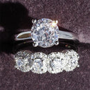 925 Sterling Silber Luxus mutige große Eheringe Set für Braut Frauen Verlobung afrikanischen Finger Weihnachtsgeschenk Schmuck R4428