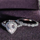 925 Sterling Silber Luxus mutige große Eheringe Set für Braut Frauen Verlobung afrikanischen Finger Weihnachtsgeschenk Schmuck R4428