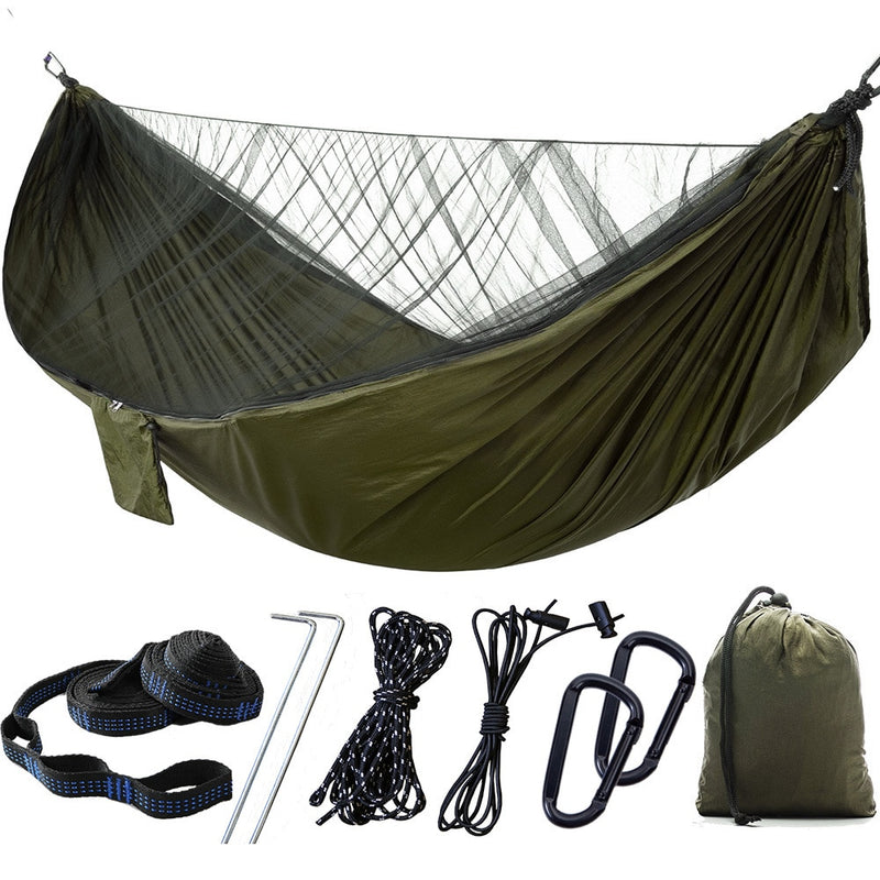 Camping-Hängematte mit Netz, leicht, hält bis zu 772 Pfund, tragbare Hängematten für drinnen, Wandern, Rucksackreisen, Reisen, Garten