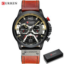 CURREN Lässige Sportuhren für Herren Blau Top-Marke Luxus Militär Leder Armbanduhr Mann Uhr Mode Chronograph Armbanduhr