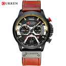 CURREN Lässige Sportuhren für Herren Blau Top-Marke Luxus Militär Leder Armbanduhr Mann Uhr Mode Chronograph Armbanduhr