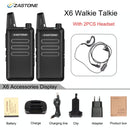 Zastone X6 Mini Walkie Talkie 400-470 UHF Walkie Talkie Tragbares Handfunkgerät Comunicador Zwei-Wege-Amateurfunk