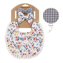 3Pcs Baby Stirnband Quaste Speichel Handtuch Blumendruck Neugeborene Doppelseite Lätzchen Jungen Mädchen Bandana Spucktücher Fütterung Kittel Stuff