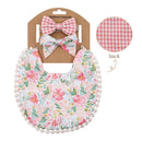 3Pcs Baby Stirnband Quaste Speichel Handtuch Blumendruck Neugeborene Doppelseite Lätzchen Jungen Mädchen Bandana Spucktücher Fütterung Kittel Stuff