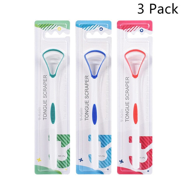 Y-Kelin No.1 In Sales Silicone Tongue Scrap Brush Cleaning Scraper Food Grade Single Oral Care To Keep Fresh Breath 3Color Pack