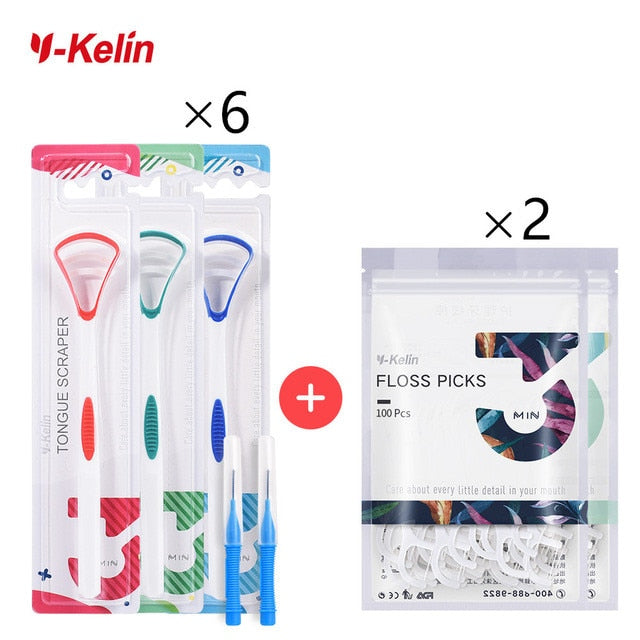 Y-Kelin Nr. 1 im Verkauf Silikon-Zungenbürsten-Reinigungsschaber Lebensmittelqualität Einzel-Mundpflege für frischen Atem 3-Farben-Packung
