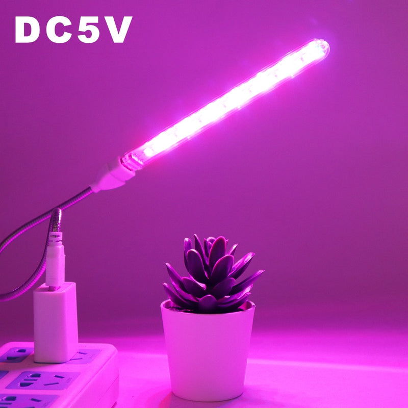Bombilla LED para cultivo de plantas DC5V, 21 LED, luces LED portátiles USB para cultivo, luz LED de espectro completo para crecimiento fito para plantas suculentas