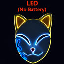 Anime Demon Slayer LED-Maske Cosplay Sabito Kamado Makomo Niedliche Masken Halloween-Party-Kostüm-Requisiten