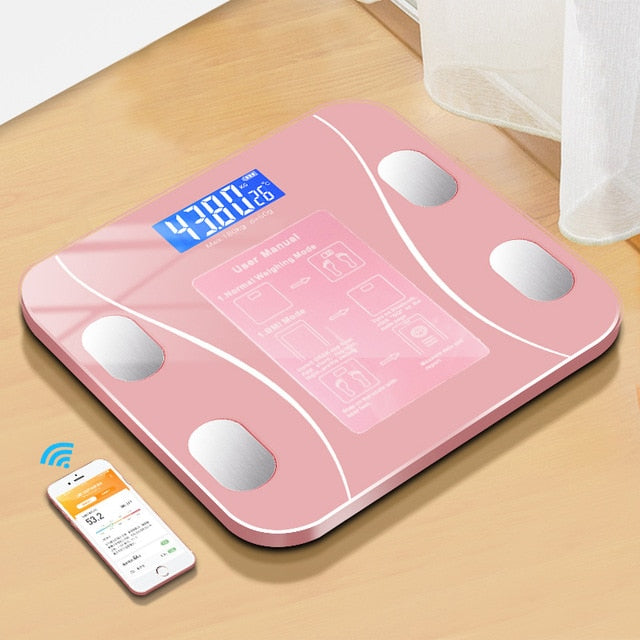 Báscula de grasa corporal, báscula de peso de baño Digital inalámbrica inteligente, Analizador de composición corporal con aplicación para teléfono inteligente, compatible con Bluetooth