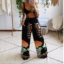 2 Pecs Anzug Sommer Trainingsanzug Sets Damen Outfits Boho Beach Style Print Unterwäsche Lose Hose mit weitem Bein Ropa Mujer Подходить Neu