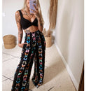 2 Pecs Anzug Sommer Trainingsanzug Sets Damen Outfits Boho Beach Style Print Unterwäsche Lose Hose mit weitem Bein Ropa Mujer Подходить Neu