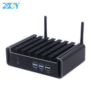 XCY Lüfterloser Mini-PC Intel Core i7 5557U i5 5287U i3 5005U HDMI VGA 6xUSB Gigabit Ethernet 2.4G/5.0G WiFi Windows 10 Linux