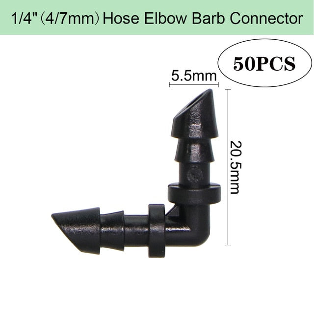 1/4" Hose Dripper Water Tee Connector Plastic Barbed 4/7mm Pipe Tubing Watering Coupling Joint Garden Micro Drip Irrigation Tool