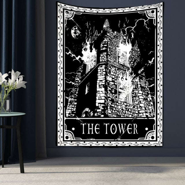 Tarot Card Tapestry Wall Hanging Astrology Divination Bedspread Beach Mat