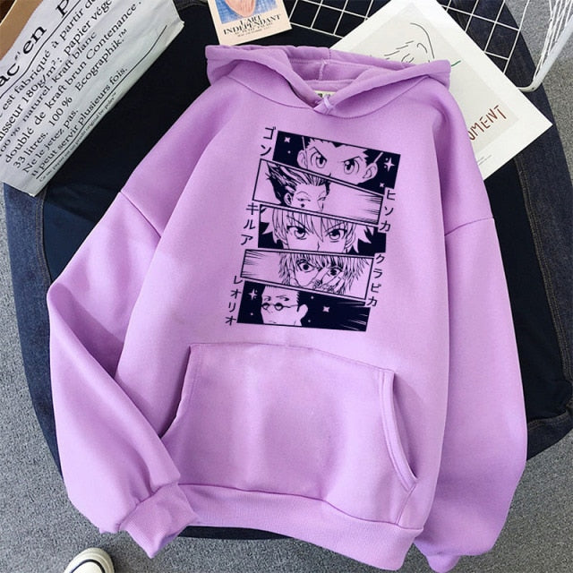 2021 caliente Anime japonés Manga Kawaii Hunter X Hunter sudaderas con capucha hombres/mujeres sudadera de manga corta Killua Zoldyck Hoddie para adolescentes