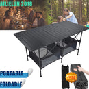 Klappbarer Campingtisch Outdoor BBQ Backpacking Aluminiumlegierung Tragbarer langlebiger Grill Schreibtischmöbel Computerbett Leicht