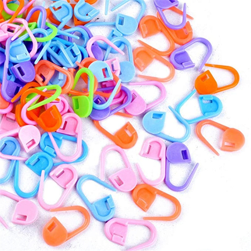 50-500pcs Mix Color Plastic Resin Small Clip Locking Stitch Markers Crochet Latch Knitting Tools Needle Clip Hook Sewing Tool