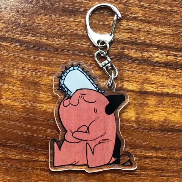 Anime Chainsaw Man Pochita Keychain Cartoon Props Unisex Acrylic Keyring Pendant