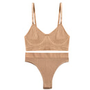 Damen-BH-Set, sexy Dessous, weibliche Unterwäsche, Bralette, gerippte Oberteile, Mädchen, Mode, Büstenhalter, Basic, dehnbar, Crop-Tops, Anzug