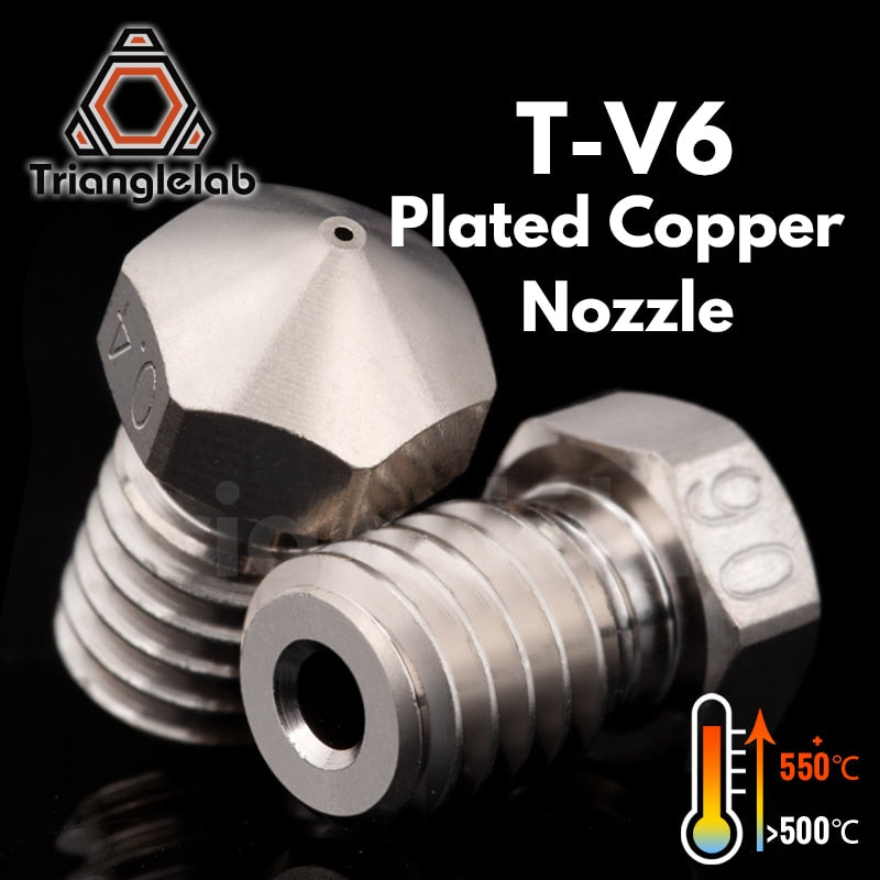 Trianglelab T-V6 beschichtete Kupferdüse Langlebig Antihaft-Hochleistung für 3D-Drucker M6-Gewinde für E3D V6 Dragon Hotend