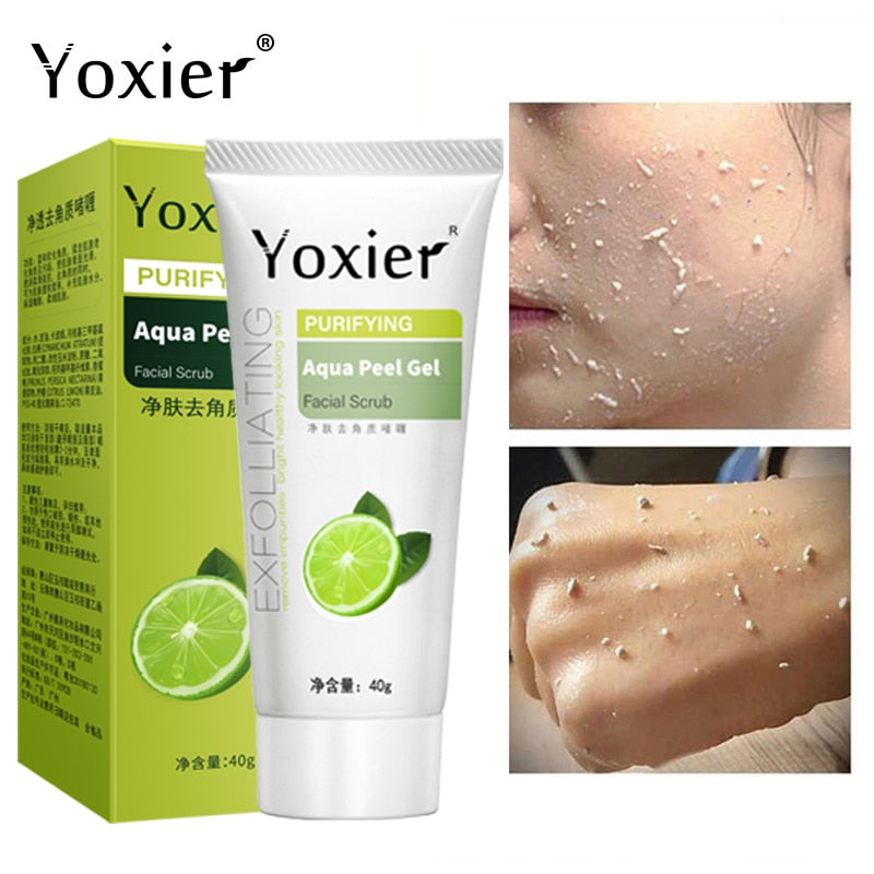 Yoxier Exfoliating Face Scrub Peeling Gel Moisturizing Whitening Lemon Vitamin C Remove Acne Detoxifies And Cleanses All Skin