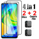 4in1 Schutzglas für Xiaomi Redmi Note 9 7 8 Pro 9S 9T 8T Kamera Displayschutz für Redmi 9 9T 9A 9C 8 8A 7 7A Glas