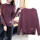 2021 Frauen Pullover Und Pullover Herbst Winter Langarm Pull Femme Feste Pullover Weibliche Beiläufige Kurze Strickpullover W1629