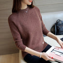 2021 Frauen Pullover Und Pullover Herbst Winter Langarm Pull Femme Feste Pullover Weibliche Beiläufige Kurze Strickpullover W1629