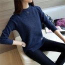 2021 Frauen Pullover Und Pullover Herbst Winter Langarm Pull Femme Feste Pullover Weibliche Beiläufige Kurze Strickpullover W1629