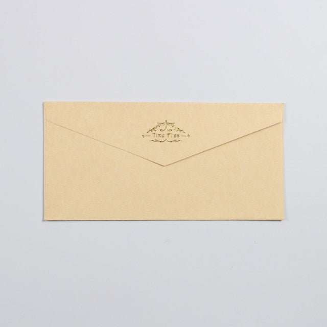 5 teile/los Vintage Gold Umschläge für Einladungen Kraftpapier Geschenkkarte Fenster Umschlag Hochzeit Brief Set Mailer Briefpapier