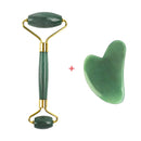 Natürlicher Rosenquarz Jade Roller Gua Sha Set Gesichtskörpermassagegerät Roller Jade Stone Massage Set Face Lifting Beauty Massage Tool