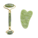Natürlicher Rosenquarz Jade Roller Gua Sha Set Gesichtskörpermassagegerät Roller Jade Stone Massage Set Face Lifting Beauty Massage Tool