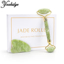 Natürliche Gesichtsmassagerolle Guasha Scraping Board Set Double Heads Jade Stone Face Lift Body Slim Neck Thin Lift Massage Tools